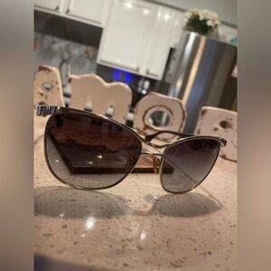 Dolce & Gabbana Gold Frame Sunglasses with Brown Gradient Lenses